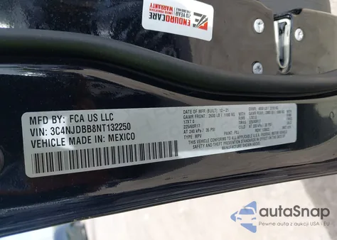 2022 Jeep Compass Latitude 4X4 from USA, damaged, VIN 3C4NJDBB8NT132250